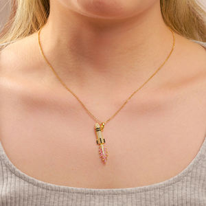 Collier pendentif fusée plaqué or 18 carats avec moissanite, bijou fantaisie hip-hop pour femme, cadeau - Product Image 1