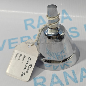 Campana de Mano de Latón Hecha a Mano de Alta Gama con Acabado Plateado, Campana de Metal de Lujo para Decoración Espiritual del Hogar Sofisticado - Product Image 2