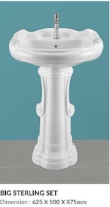 WASH <b>BASIN</b> WITH PADESTAL 625X500X875mm SIZE DIFFERENT SIZE star gold set - Product Image 3