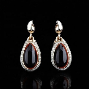 Pure Solid S925 Sterling Silver Black Onyx Gemstone Charm Pendientes Venta al por mayor Proveedor de joyería - Product Image 3