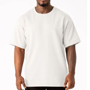 Camiseta de Hombre Blanca con Cuello Redondo, Manga Corta, Corte Regular, 100% Algodón, Personalizable, Informal, Tejida, de Color Sólido, Diseño Liso - Product Image 1