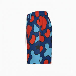 กางเกงขาสั้นผู้ชายผ้าถักระบายอากาศ แห้งเร็ว 5 นิ้ว โลโก้ด้านหน้า สไตล์ไฮสตรีท เอวยางยืด พิมพ์ลายซับลิเมชั่น สำหรับออกกำลังกาย - Product Image 3