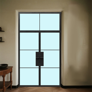 Intérieur en cuivre de sécurité de qualité commerciale au design moderne Caractéristiques antirouille de qualité supérieure <span class=keywords><strong>Porte</strong></span> double en verre avec cadre en laiton solide - Product Image 2