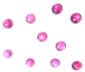 Rubis étoilé transparent rond 6x6 mm 1,5 carat, cabochon poli créé en laboratoire avec effet étoile à 6 branches pour la fabrication de bijoux - Product Image 3