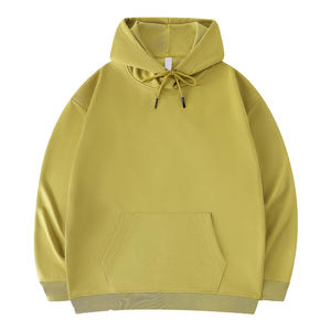 Mens Neon Yellow Full Zip Hoodie Cotton Fleece Hooded Sweatshirt Casual Long Sleeve Zip Up Hoodie - Product Image 2