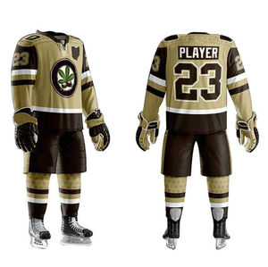 Uniforme de hockey sobre hielo de talla grande con sublimación digital, camisetas de manga larga y pantalones cortos en venta - Product Image 5