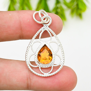Collier de luxe en argent 925 avec citrine - Product Image 1