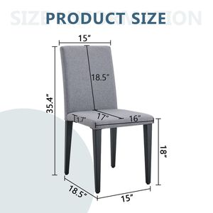 Dos Exquisitas Sillas de Comedor de Lino y Algodón en Gris Claro con Comodidad Versátil, Acompañamiento Sencillo pero Elegante para la Cena - Product Image 4