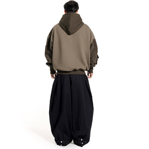 Nouveau style de sweat-shirt à capuche multi-poches, sweat-shirt bicolore pour hommes avec poches contrastées à l'avant et à l'arrière, sweat-shirt en molleton ample pour l'hiver - Product Image 6