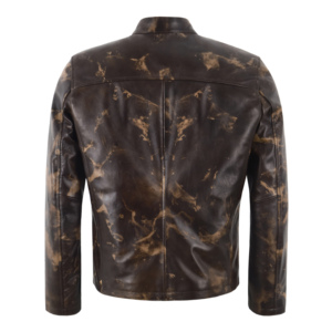 Chaqueta de Cuero Napa 100% Genuino Personalizada Estilo Cafe Racer para Hombre, Cuello Alto, Cierre de Cremallera, Forro de Poliéster, Chaqueta de Motero al por Mayor - Product Image 2