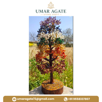 Arbre en pierre d'agate naturelle 7 chakras, fait main, qualité supérieure, 5000 copeaux, décoration Feng Shui pour la maison, cadeau