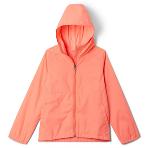 Veste coupe-vent à capuche en corail, fermeture éclair imperméable, coupe décontractée, couleur unie, extérieur, polyester, unisexe - Product Image 1