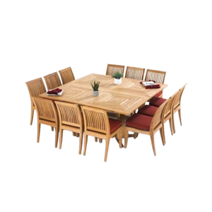 ชุดรับประทานอาหารในร้านอาหารชุดรับประทานอาหารในสวนพร้อมเก้าอี้12ชิ้นสำหรับใช้งานกลางแจ้งและในร่ม - Product Image 4