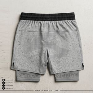 Pantalones cortos de lucha MMA 2 en 1 para hombre, pantalones cortos de entrenamiento transpirables de secado rápido con forro de compresión, pantalones cortos de fitness con cintura elástica - Product Image 4