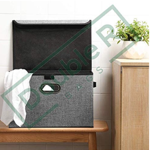 Storage Cube Basket Luggage & Travel <b>Bags</b> with Label Window Closet Organizer Bin for Wardrobe Shelf Home and Office - Product Image 5