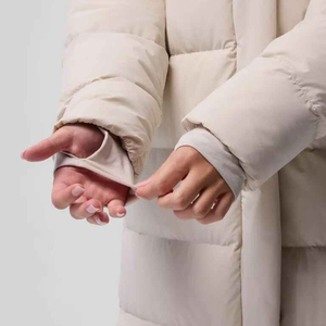 Women's Long Hooded Puffer Jacket <b>Winter</b> Warm <b>Thick</b> Breathable Nylon Woven 100% Polyester Filled Customized Color <b>Coat</b> - Product Image 4