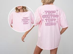 Camiseta personalizada de gran tamaño con estampado en relieve, camiseta con estampado abombado personalizado, camisetas extragrandes con relieve, regalo personalizado con tu texto. - Product Image 2