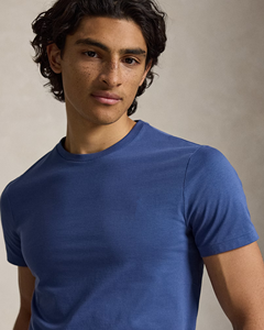 T-shirt à manches courtes et col rond en coton bleu uni pour homme – Vêtement décontracté doux, respirant et confortable pour la mode de tous les jours - Product Image 5