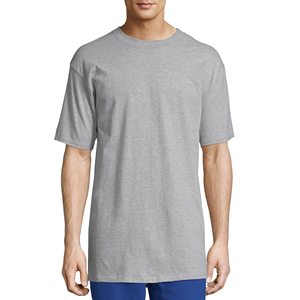 T-shirt pour homme, col rond, manches courtes, noir uni, coupe classique, coton jersey, couleur unie, respirant - Product Image 1