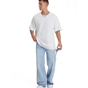 ผู้ผลิตเสื้อผ้า ชุดสั่งทำพิเศษ ชุดแจ็คเก็ตยีนส์ปักลาย ชุดกางเกงยีนส์ทรงโอเวอร์ไซส์เนื้อหนาสำหรับผู้ชาย - Product Image 4