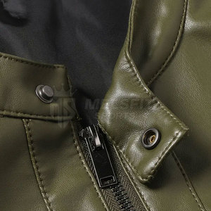 Stylish Men's Genuine <b>Leather</b> <b>Jacket</b> Zipper Closure Slim Fit Front Logo Reversible Lightweight for Casual Motorcycle <b>Winter</b> Wear - Product Image 6