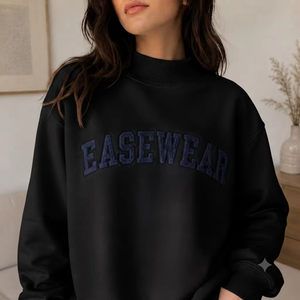 Sudadera Oversize de Mujer Verde de Felpa con Cuello Redondo y Manga Larga Estilo Urbano, Diseño de Letras Personalizadas, Transpirable y Ecológica - Product Image 1