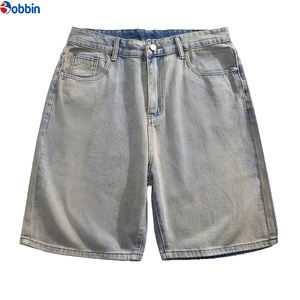 Jean en denim personnalisé pour homme, respirant, avec fermeture éclair, coupe ample, 100 % coton, pantalon droit, style skate, idéal pour l'été - Product Image 5