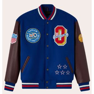 เสื้อแจ็คเก็ตวาร์ซิตี้ Harlem Globetrotters ระดับพรีเมียม |   หนังบัฟฟาโลสีดำและสีน้ำเงิน รุ่นพิเศษ ราคาดีที่สุด ผลิตตามสั่ง สปอร์ต เฮอริเทจ - Product Image 2