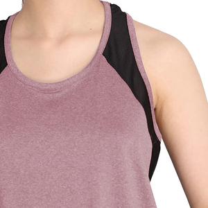 Camiseta sin mangas de punto morada para mujer, color liso, cuello redondo, transpirable, estilo deportivo, longitud regular - Product Image 6