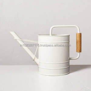 Large galvanized watering can with high water capacity and angled <b>for</b> watering <b>indoor</b> potted plants and <b>hanging</b> <b>baskets</b> - Product Image 5