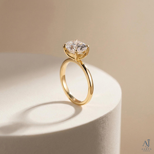 Bague de fiançailles ovale en diamant de laboratoire, plaqué or rose 14 carats, alliance solitaire classique, certifiée IGI, bijoux pour femmes - Product Image 3