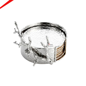 Best Selling Stainless Steel <b>Coasters</b> Set for Coffee Tea Dining Table Decoration Gift Set - Product Image 4