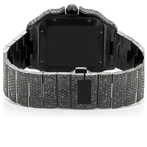 Montre Moissanite Iced Out avec cadran carré, bracelet en acier inoxydable, mouvement mécanique, montre-bracelet de luxe unisexe tendance - Product Image 4