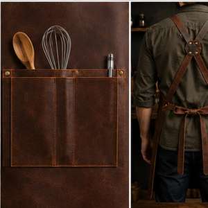 Delantal de Cuero sin Mangas con Múltiples Bolsillos, Correas Ajustables, Ropa de Trabajo Personalizable de Alta Calidad para Artesanos - Product Image 6