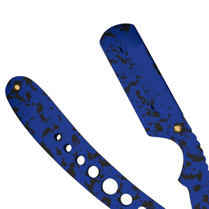 Navaja de Afeitar Profesional Plegable de Acero Inoxidable, Diseño Camuflaje Azul, Cuchilla de Barbería, Logotipo Personalizado, Proveedor Mayorista OEM ODM - Product Image 3