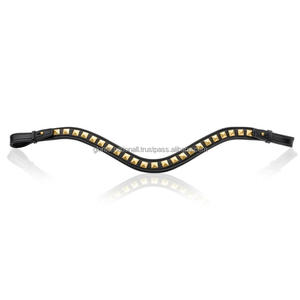 Calidad de exportación Cristales Pirámides Decorativas Forma curva profunda cuero frente de caballo banda para brida en tamaños de mazorca completos - Product Image 1