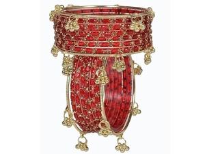 Premium Gold Plated Trendy Multi-Tone Glass & Pearl <b>Bangle</b> <b>Set</b> Ombre Finish Glitter Accents Traditional Wedding Wholesale Bulk - Product Image 4