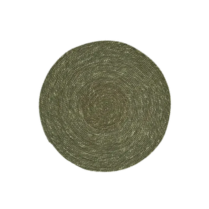 Sets de table ronds bicolores en jonc de mer tressé, décor de table en osier naturel, dessous de plat en paille naturelle pour un style texturé unique - Product Image 2