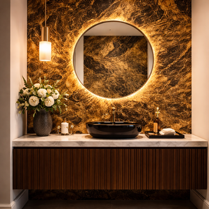 Feuille de placage en pierre translucide rose multicolore, finition douce à effet lumineux pour murs et plafonds rétroéclairés, usage décoratif - Product Image 1