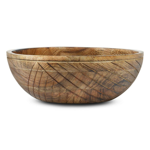 Tazón para servir hecho a mano de madera de mango, tazón grande de madera rústica para ensaladas, frutas, aperitivos y centro de mesa, decoración ecológica y sostenible. - Product Image 1