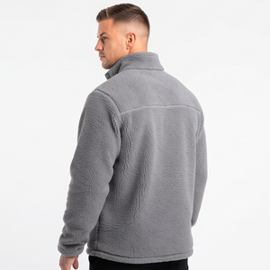 Stand Collar Sherpa Fleece Jacket Men Outdoor Warm Up Winter Polar Sherpa Fleece Jackets Men's Chest Pocket Sherpa <b>Coat</b> Mens - Product Image 2