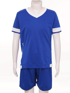 Maillot de football unisexe bleu pour adulte, kit à manches courtes, anti-humidité, taille élastique, couleur unie, toutes saisons, vêtements de sport imperméables - Product Image 4