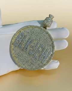 จี้ห้อยคอรูปถุงเงินแบบกำหนดเอง ประดับเพชรโมอิสซาไนต์ VVS พร้อมจี้ชื่อแบบตัวอักษร จี้เงินแท้ 925 จี้ชื่อแบบวงกลมตามสั่ง - Product Image 6