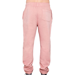 Pantalon de survêtement décontracté rose pour homme, 100 % coton tricoté, taille élastique avec cordon de serrage, poches latérales, poids moyen, idéal pour l'automne - Product Image 3