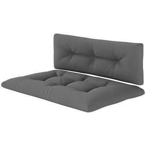 Coussins de jardin d'extérieur 2 places, 3,9 pouces d'épaisseur, gris foncé, design capitonné, pour terrasse ou bord de piscine - Product Image 1