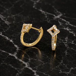 Pendientes de Aro Hechos a Mano con Diamantes Naturales y Baño de Oro de 10K, Diseño Elegante y Moderno para Uso Diario, Joyería para Mujer, Ideal para Fiestas - Product Image 3