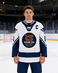 Team Name Number ICE Hockey Printed Jersey <b>Tops</b> V-Neck Long Sleeve 100% Polyester Hockey Jerseys Men - Product Image 1