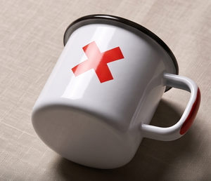 White Iron Enamel <b>Mug</b> Bold Red Cross Graphic Print Metal Coffee Cup Wholesale Direct Factory Partner Market Global Hub Source - Product Image 4