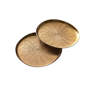 Wholesale Luxury Hammered Metal <b>Coaster</b> Set with <b>Gold</b> Rim Round Silver Stainless Steel Drink <b>Coaster</b> for Restaurant Tableware - Product Image 6