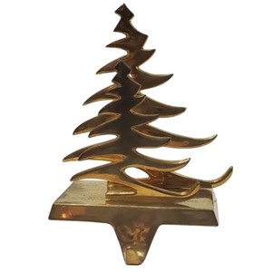 Juego de 2 soportes de metal plateado para calcetines navideños, diseño de reno y árbol de Navidad, decoración para el hogar - Product Image 3